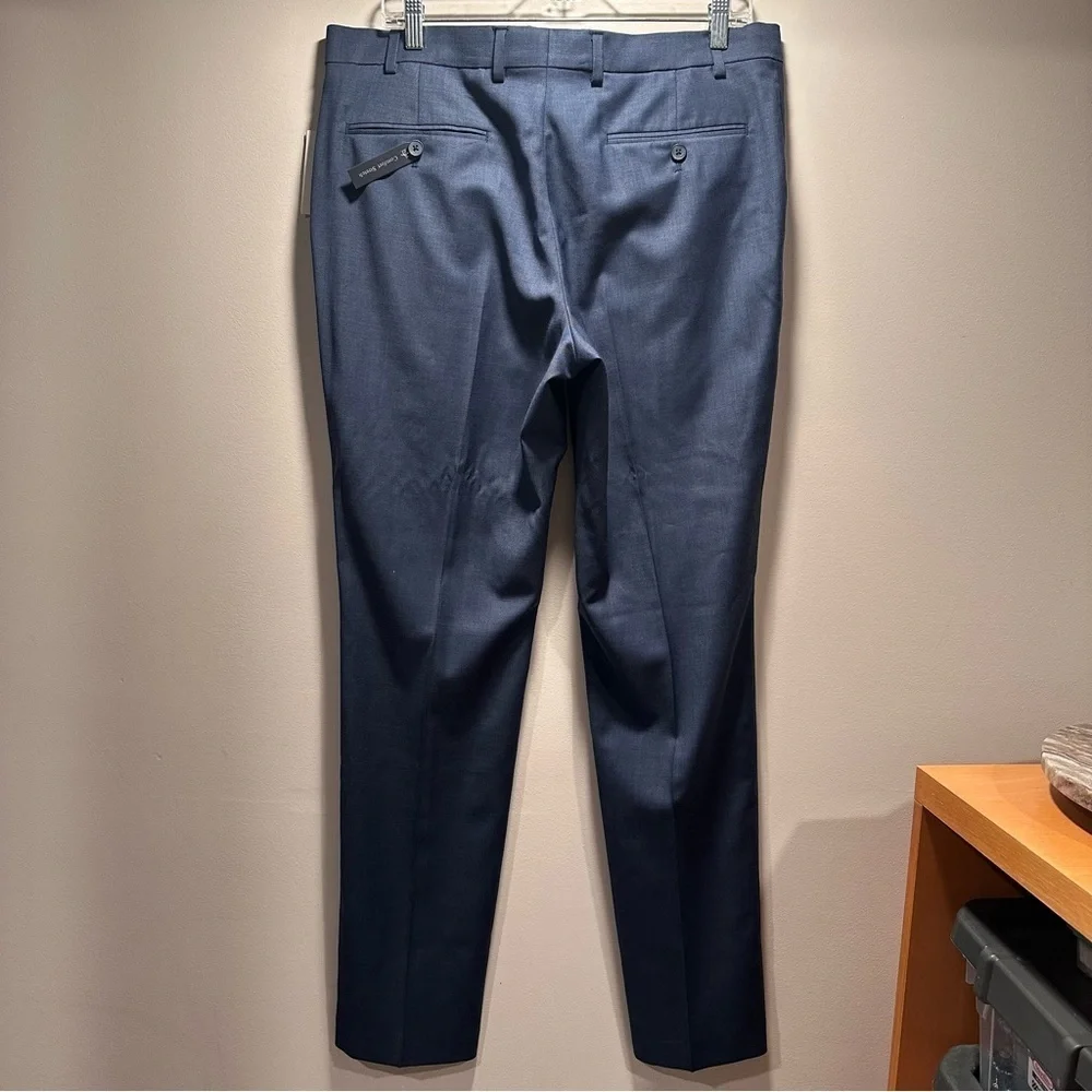 NWT Original Penguin Men’s Dress Pants Blue Shark Wool Slim Fit Stretch 36x32